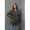 imageMakeMeChic Womens Maternity Shirts Casual Long Sleeve Tie Front Ribbed Knit Pregnancy Tee TopArmy Green