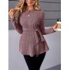 imageMakeMeChic Womens Maternity Shirts Casual Long Sleeve Tie Front Ribbed Knit Pregnancy Tee TopBurgundy