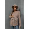 imageMakeMeChic Womens Maternity Shirts Casual Long Sleeve Tie Front Ribbed Knit Pregnancy Tee TopCamel