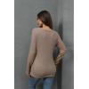 imageMakeMeChic Womens Maternity Shirts Casual Long Sleeve Tie Front Ribbed Knit Pregnancy Tee TopCamel