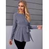 imageMakeMeChic Womens Maternity Shirts Casual Long Sleeve Tie Front Ribbed Knit Pregnancy Tee TopDusty Blue