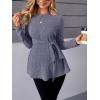 imageMakeMeChic Womens Maternity Shirts Casual Long Sleeve Tie Front Ribbed Knit Pregnancy Tee TopDusty Blue