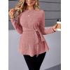 imageMakeMeChic Womens Maternity Shirts Casual Long Sleeve Tie Front Ribbed Knit Pregnancy Tee TopDusty Pink
