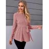 imageMakeMeChic Womens Maternity Shirts Casual Long Sleeve Tie Front Ribbed Knit Pregnancy Tee TopDusty Pink