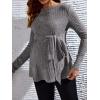 imageMakeMeChic Womens Maternity Shirts Casual Long Sleeve Tie Front Ribbed Knit Pregnancy Tee TopGrey