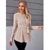 imageMakeMeChic Womens Maternity Shirts Casual Long Sleeve Tie Front Ribbed Knit Pregnancy Tee TopLight Khaki