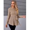 imageMakeMeChic Womens Maternity Shirts Casual Long Sleeve Tie Front Ribbed Knit Pregnancy Tee TopMocha Brown