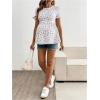 imageMakeMeChic Womens Maternity Shirts Floral Crew Neck Short Sleeve Ruffle Hem Pregnancy Shirt TopsMauve Purple