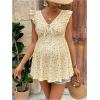 imageMakeMeChic Womens Maternity Shirts Floral V Neck Ruffle Sleeve Tie Front Peplum Pregnancy TopsYellow