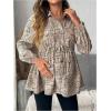imageMakeMeChic Womens Maternity Shirts Long Sleeve Belted Button Down Casual Pregnancy Blouse TopsKhaki a