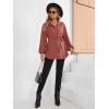 imageMakeMeChic Womens Maternity Shirts Long Sleeve Belted Button Down Casual Pregnancy Blouse TopsRedwood