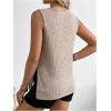 imageMakeMeChic Womens Maternity Shirts Rib Knitted Crew Neck Split Side Sleeveless Pregnancy Tank TopsApricot