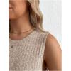 imageMakeMeChic Womens Maternity Shirts Rib Knitted Crew Neck Split Side Sleeveless Pregnancy Tank TopsApricot