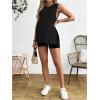 imageMakeMeChic Womens Maternity Shirts Rib Knitted Crew Neck Split Side Sleeveless Pregnancy Tank TopsBlack