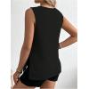 imageMakeMeChic Womens Maternity Shirts Rib Knitted Crew Neck Split Side Sleeveless Pregnancy Tank TopsBlack