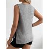 imageMakeMeChic Womens Maternity Shirts Rib Knitted Crew Neck Split Side Sleeveless Pregnancy Tank TopsGrey