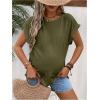 imageMakeMeChic Womens Maternity Shirts Round Neck Short Sleeve Maternity Tops Summer Pregnancy ClothesArmy Green