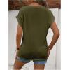 imageMakeMeChic Womens Maternity Shirts Round Neck Short Sleeve Maternity Tops Summer Pregnancy ClothesArmy Green