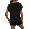imageMakeMeChic Womens Maternity Shirts Round Neck Short Sleeve Maternity Tops Summer Pregnancy ClothesBlack