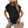 imageMakeMeChic Womens Maternity Shirts Round Neck Short Sleeve Maternity Tops Summer Pregnancy ClothesBlack
