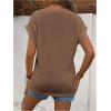 imageMakeMeChic Womens Maternity Shirts Round Neck Short Sleeve Maternity Tops Summer Pregnancy ClothesMocha Brown