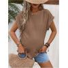 imageMakeMeChic Womens Maternity Shirts Round Neck Short Sleeve Maternity Tops Summer Pregnancy ClothesMocha Brown
