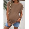 imageMakeMeChic Womens Maternity Shirts Round Neck Short Sleeve Maternity Tops Summer Pregnancy ClothesMocha Brown
