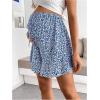 imageMakeMeChic Womens Maternity Shorts Ditsy Floral Tie Front Adjustable Waist Pregnancy ShortsBlue