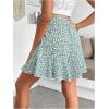 imageMakeMeChic Womens Maternity Shorts Ditsy Floral Tie Front Adjustable Waist Pregnancy ShortsMint Green