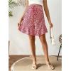 imageMakeMeChic Womens Maternity Shorts Ditsy Floral Tie Front Adjustable Waist Pregnancy ShortsRed