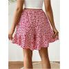 imageMakeMeChic Womens Maternity Shorts Ditsy Floral Tie Front Adjustable Waist Pregnancy ShortsRed