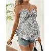 imageMakeMeChic Womens Maternity Summer Clothes Tube Tank Tops Eyelet Embroidery Strapless Cut Out Pregnancy ShirtsBlack
