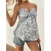 imageMakeMeChic Womens Maternity Summer Clothes Tube Tank Tops Eyelet Embroidery Strapless Cut Out Pregnancy ShirtsBlack