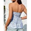 imageMakeMeChic Womens Maternity Summer Clothes Tube Tank Tops Eyelet Embroidery Strapless Cut Out Pregnancy ShirtsBlue