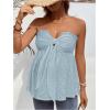 imageMakeMeChic Womens Maternity Summer Clothes Tube Tank Tops Eyelet Embroidery Strapless Cut Out Pregnancy ShirtsBlue a
