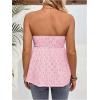 imageMakeMeChic Womens Maternity Summer Clothes Tube Tank Tops Eyelet Embroidery Strapless Cut Out Pregnancy ShirtsPink