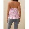 imageMakeMeChic Womens Maternity Summer Clothes Tube Tank Tops Eyelet Embroidery Strapless Cut Out Pregnancy ShirtsPink B