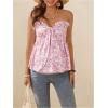 imageMakeMeChic Womens Maternity Summer Clothes Tube Tank Tops Eyelet Embroidery Strapless Cut Out Pregnancy ShirtsPink B