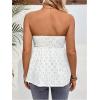 imageMakeMeChic Womens Maternity Summer Clothes Tube Tank Tops Eyelet Embroidery Strapless Cut Out Pregnancy ShirtsWhite