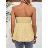 imageMakeMeChic Womens Maternity Summer Clothes Tube Tank Tops Eyelet Embroidery Strapless Cut Out Pregnancy ShirtsYellow