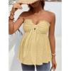 imageMakeMeChic Womens Maternity Summer Clothes Tube Tank Tops Eyelet Embroidery Strapless Cut Out Pregnancy ShirtsYellow