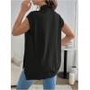 imageMakeMeChic Womens Maternity Sweater Vest Mock Neck Sleeveless Slit Hem Pregnancy Knit Sweater TopsBlack