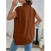 imageMakeMeChic Womens Maternity Sweater Vest Mock Neck Sleeveless Slit Hem Pregnancy Knit Sweater TopsChocolate Brown