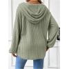 imageMakeMeChic Womens Maternity Sweatshirt Drawstring Button Long Sleeve Knitted Hoodie Pullover Sweater Pregnancy TopsArmy Green