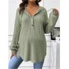 imageMakeMeChic Womens Maternity Sweatshirt Drawstring Button Long Sleeve Knitted Hoodie Pullover Sweater Pregnancy TopsArmy Green