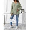 imageMakeMeChic Womens Maternity Sweatshirt Drawstring Button Long Sleeve Knitted Hoodie Pullover Sweater Pregnancy TopsArmy Green