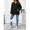 imageMakeMeChic Womens Maternity Sweatshirt Drawstring Button Long Sleeve Knitted Hoodie Pullover Sweater Pregnancy TopsBlack