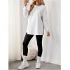imageMakeMeChic Womens Maternity Sweatshirt Round Neck Long Sleeve Split Hem Pregnancy Pullover TopsWhite