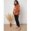imageMakeMeChic Womens Maternity TShirt Long Sleeve Split Side Pregnancy Tee TopsBurnt Orange