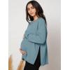 imageMakeMeChic Womens Maternity TShirt Long Sleeve Split Side Pregnancy Tee TopsCadet Blue